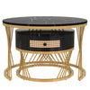 Set of 2 Coffee Nesting Table Set Detachable Sofa Side End Table Marble Effects