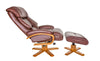 The Nice - Swivel Recliner Chair And Footstool In Chestnut Genuine Leather