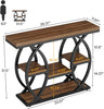 100cm Console Table, Industrial 4-Tier Sofa Table Entryway Table with Storage