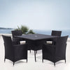 Rattan Coffee Table Glass Top Wicker Dining Table Outdoor Garden Patio Furniture