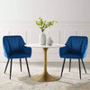 2 x Velvet Dining Chairs Upholstered Metal Legs Reception Accent Chairs Armchair