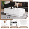 Coffee Table with Hidden Storage and 2 Drawers High Gloss White for Living Room