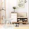 Make-Up Stool Dressing Chair with Curved Seat Cushion Wooden Desk Stool