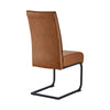 2PCs Dining Chairs PU Metal Legs Leisure Reception Chair Restaurant Brown