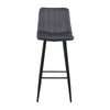 Set of 2 Velvet Bar Stools Chairs High Back Footrest Backrest Metal Legs Pub