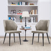 Dining Chair PU Soft High Wide Backrest Metal Legs Dining Room Brown Grey Beige