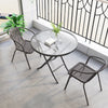 Glass Patio Coffee Dining Table Square/Round Stand Outdoor Garden Dinner Bistro