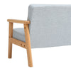 Solid Wooden Frame Scandi Linen Armchair Mini Sofa Button Upholstered Kids Chair