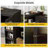 360° Rotating Bar Table, Kitchen Island, Black Bar Table with Expandable Table