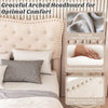 King Size Bed Frame Wooden Slat Bed Platform Upholstered Button Tufted Headboard