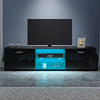 Modern High Gloss 2 Door TV Stand Unit Cabinet Entertainment Sideboard LED Light