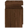 Modern Bedside Cabinet in Brown Oak with Adjustable - Bedroom Storage P0H7