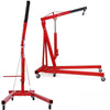 Red Mobile 1 Ton Folding Hydraulic Engine Mechanics Crane Hoist Lift Jack Stand
