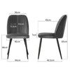 Set of 2,4,6 Velvet Suede Dining Chairs Upholstered seat Ergnomic with Metal Leg