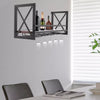 Wall Mounted Wine Rack Gin Shelf Rack Bottle 5 Glass Holder Home Bar 1 Layer