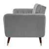 3 Seater Sofa Bed Grey Velvet Button Back - Victoria