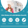 Kids Wooden Kitchen Playset Pretend Play Toy Cooking Role w/Cookware Accessorie