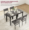 Small Dining Table and 2 Chairs Kitchen Breakfast Set Compact Wooden Metal Bar