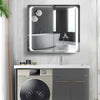 Wall Mount LED Mirror Cabinet 2-Door Storage Cupboard w/ Bluetooth Shaver Socket