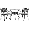 Black Cast Aluminium Elizabeth Round Table Garden Dining Table Chair Bistro Set