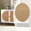 Buffet Storage Cabinet with Rattan Decorating Living Room Wood Kitchen Sideboard