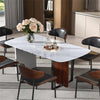 Sleek Marble Dining Table Thicken Pillar Stand Guesthouse Hotel Kitchen Table
