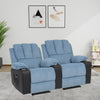 Electric Recliner Sofa Massage Heated Vibration Armchairs Cup Holder Chairs Grey