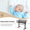 Height Adjustable Standing Desk 2-Tier Computer Table W/ Foldable Handle Brown