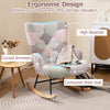 Upholstered Nursery Rocker Accent Chair Tufted Wingback Leisure