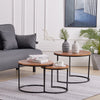 Set of 3 Round Nesting Coffee Table Accent Stacking Side Tables Space-saving