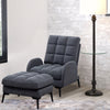 Adjustable Backrest Sleeper Recliner Lounge Chair Cube Back Armchair w/Footstool