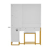 Dressing Table With LED Lights Sliding Storage & Stool Vanity Table Makeup Desk