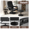 360°Swivel Recliner with Adjustable Backrest & Padded Seat-Black