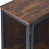 Industrial Wooden Cabinet Storage Sideboard Mesh Door Kitchen Hallway Organizer