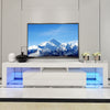 Large 200CM LED TV Stand Cabinet Unit Modern High Gloss Door LED Light White