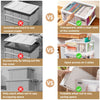 Mobile Storage Box wit Lid Folding Stackable 30/42L Lidded Plastic Crate Tub Box