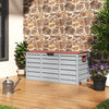 Brown&Grey 290L Plastic Storage Box Patio Gardening Tools Chest Box with Wheels