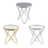 Round Tea Table Living Room Coffee Table Tempered Glass End Side Desk Furniture