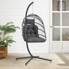 Rattan Effect Garden Hanging Egg Swing Chair Patio Hammock with Cushion Relaxing