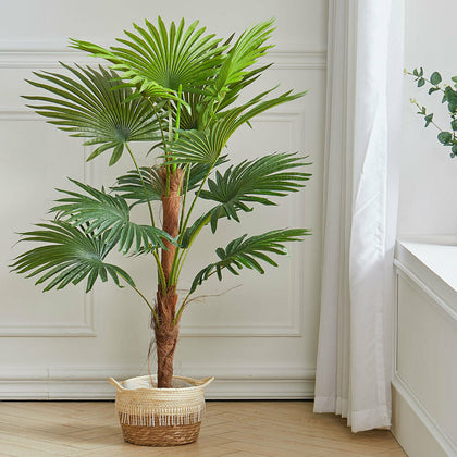 120cm Large Artificial Palm Tree Realistic Fake Potted Plant Home Office Decor