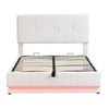 Double Bed Frame with Storage 4ft6 Ottoman Upholstered Bed Frame with LED Strip