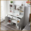 Dressing Table Vanity Set Makeup Desk with Dimmable 10 LED Light Mirror Stool