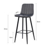 Set of 2 Velvet Bar Stools Chairs High Back Footrest Backrest Metal Legs Pub