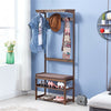 Solid Wood Coat Rack Stand Clothes Hanging Rail Rack Shelf Closet Portable Use