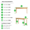 Tenby Solid Wood Cream and Oak Small Dining Bench Traditional Farmhouse Rustic