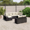ARKEM 10 Piece Garden Sofa Set with Cushions Black Poly Rattan,Garden D8K1
