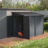 Black Metal Outdoor Garden Storage Shed Metal Lean to Pent Shed for Tool Bike
