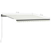 Manual Retractable Awning with LED 400x300 cm Cream