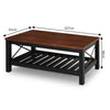 Cottage Coffee Table Black Painted Pine Wooden Side Table Storage
