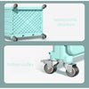 Collapsible Rolling Box Folding Grocery Cart Plastic Crate Shopping Trolley Box